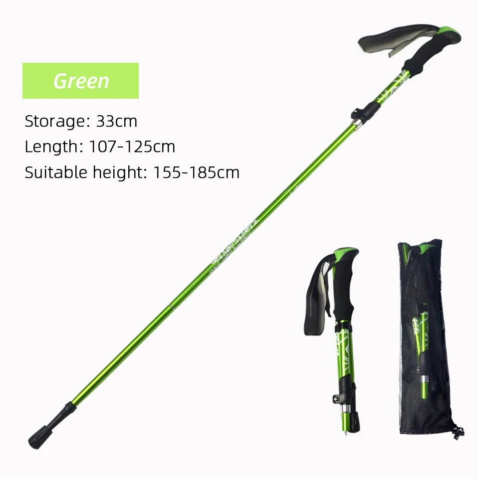 5-Section Folding Trekking Pole – Telescopic Hiking Stick for Camping, Nordic Walking, Travel